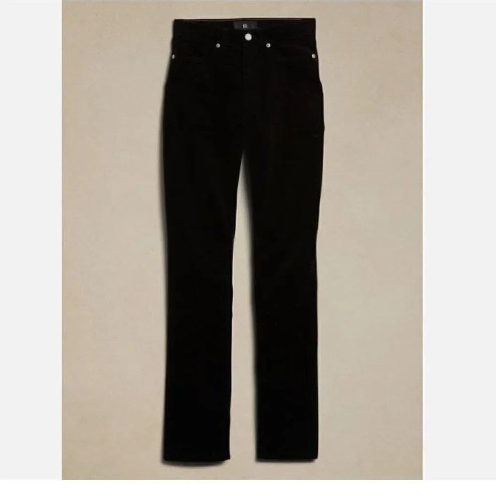 Banana Republic High Rise Slim Velvet Stiletto Jeans Black Size 31/12 NWT RT$120
